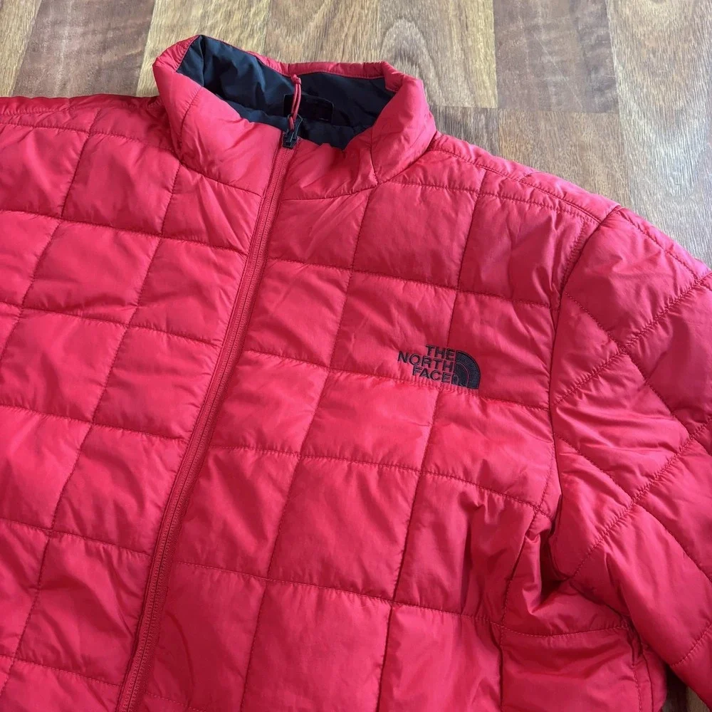 The North Face Jacket Mens Large Red Quilted Insulated Full Zip Puffer NF0A33RO